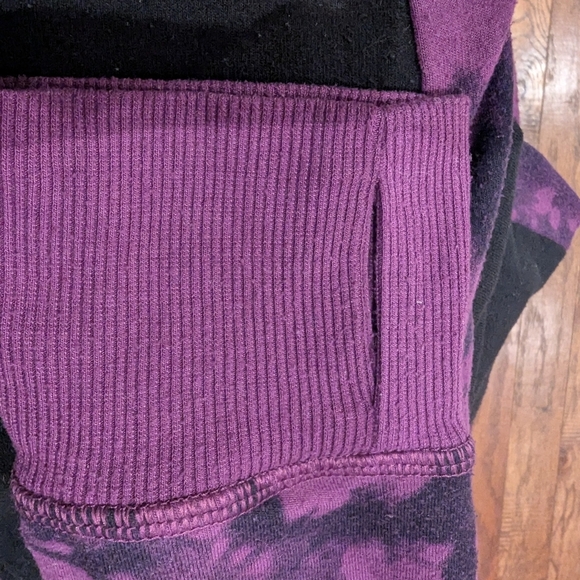 Torrid Active Sweatpants Size 2x & Active Sweatshirt 1x Black And Purple Tie Dye - Picture 9 of 14